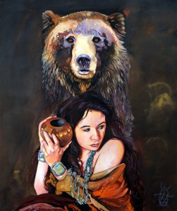 “Nine Stars Woman - Bear Medicine” 20 x 24 inches | Oils on handcrafted wood panel