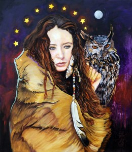 “Nine Stars Woman - Owl Medicine” 22 x 28 inches | Oils on handcrafted wood panel