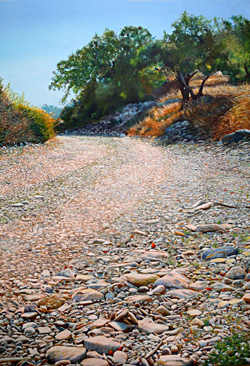 “Country Road” acrylics on canvas