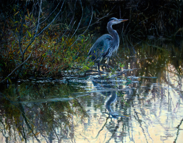 "Lord of the Marsh" 14 x 18, oil