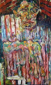 "U Ba Thaw"  oil on canvas, 60" x 36