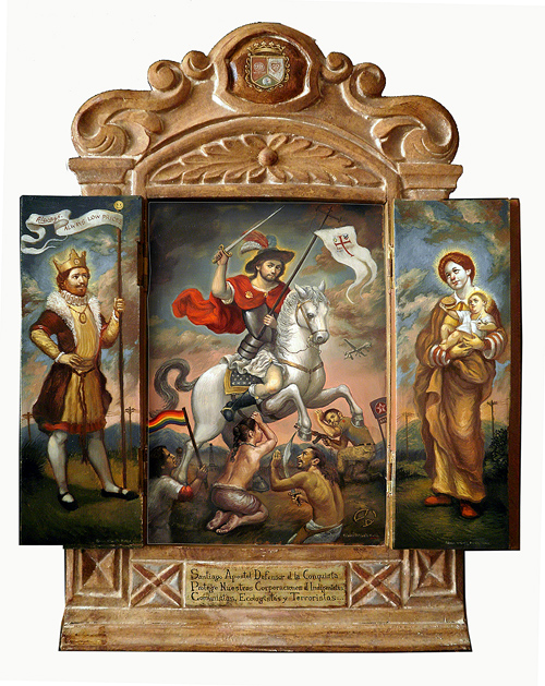 "LA RECONQUISTA" (2012)  24 x 18 Oil on wood triptych