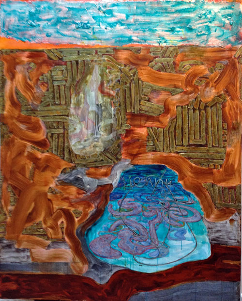 "Motif Pool #4 (Henry's Pool)" acrylic-on-canvas - 2015 75" x 60"
