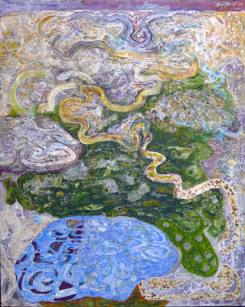 "Motif Pools and Oxbows" acrylic on canvas - 2014 96" x 78"